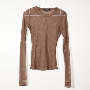 Long Sleeve Mesh Fishnet Top